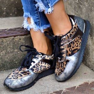 New in box leopard sneakers